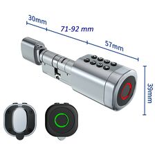 Butuc incuietoare smart Amiko cu Bluetooth, amprente digitale, carduri RFID & chei mecanice