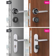 Butuc incuietoare smart Amiko Negru cu Bluetooth, amprente digitale, carduri RFID & chei mecanice