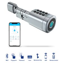 Butuc incuietoare smart Amiko Negru cu Bluetooth, amprente digitale, carduri RFID & chei mecanice